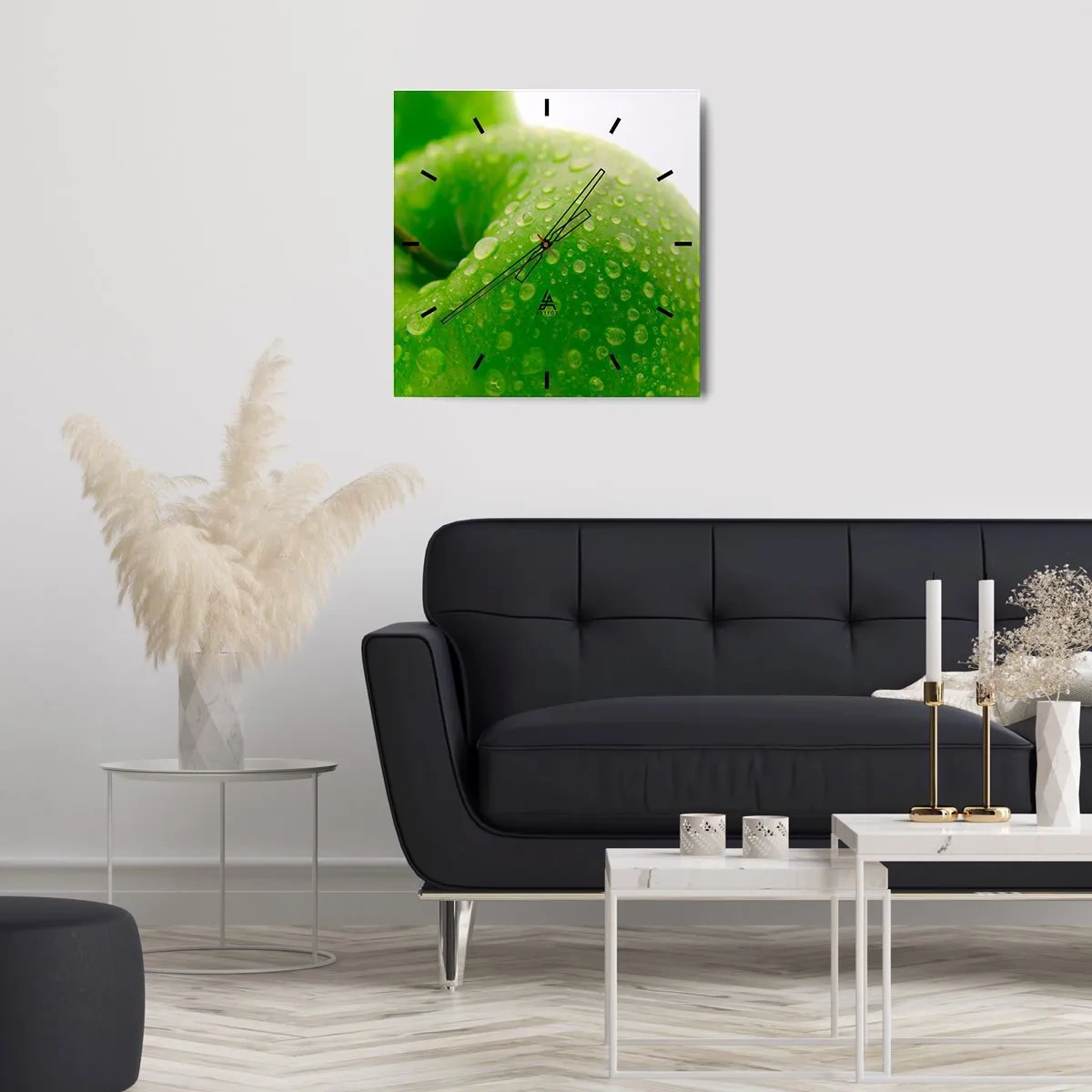 Vægur, Uret - Grøn kølig friskhed - 40x40 cm