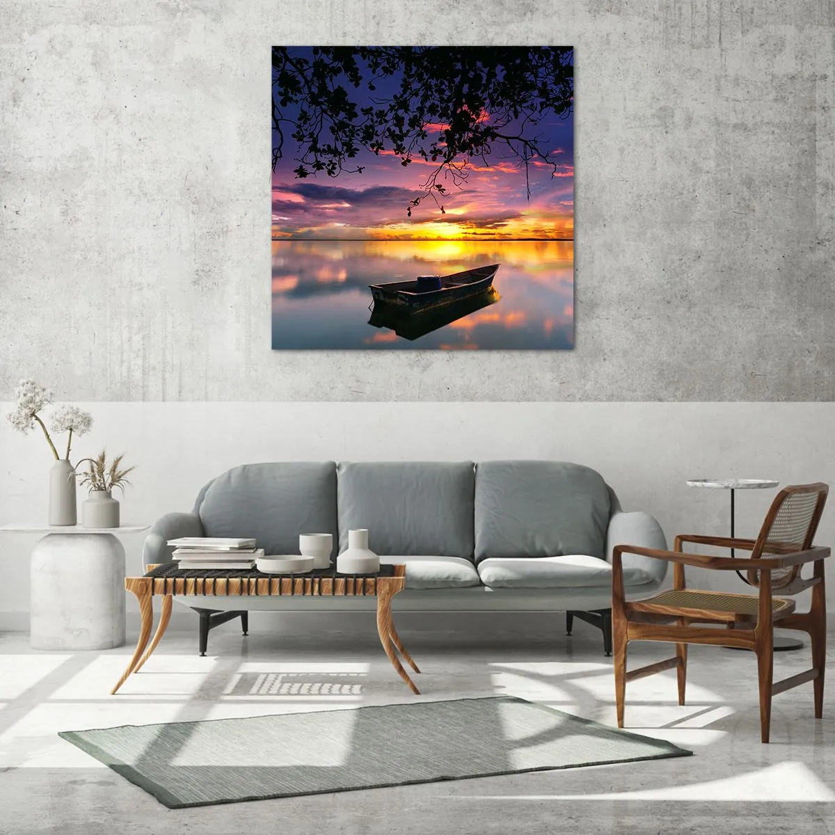Billede på glas - "Det ser ud til, at du hænger midt på himlen..." - 30x30 cm