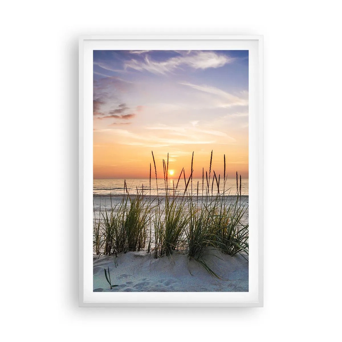 Plakat i hvid ramme - Se, tænk, føl - 61x91 cm