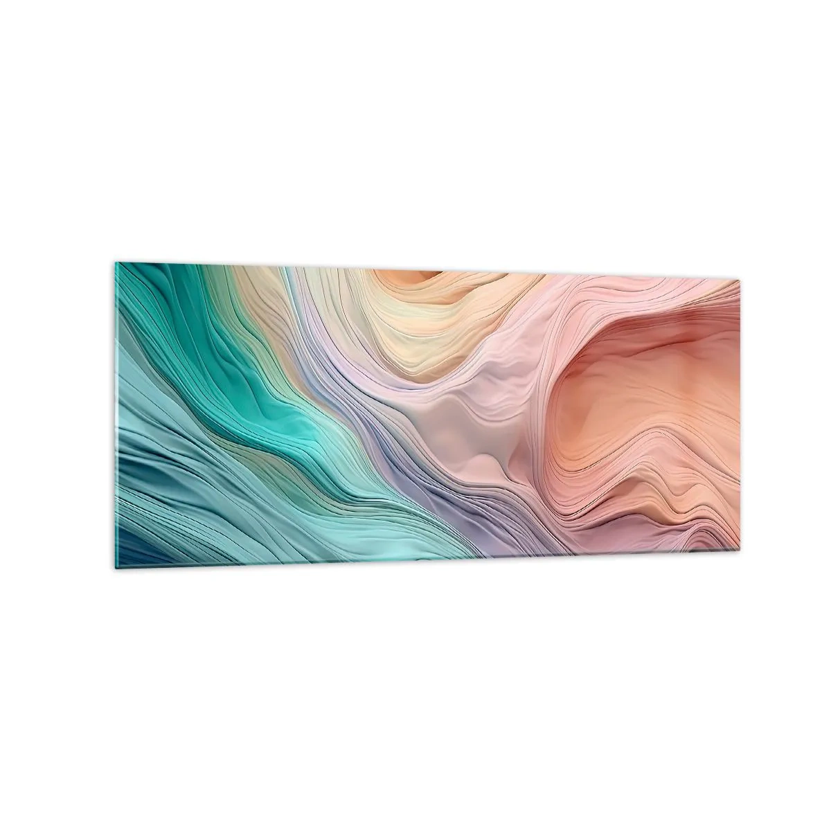 Billede på glas - Regnbuebølge - 120x50 cm