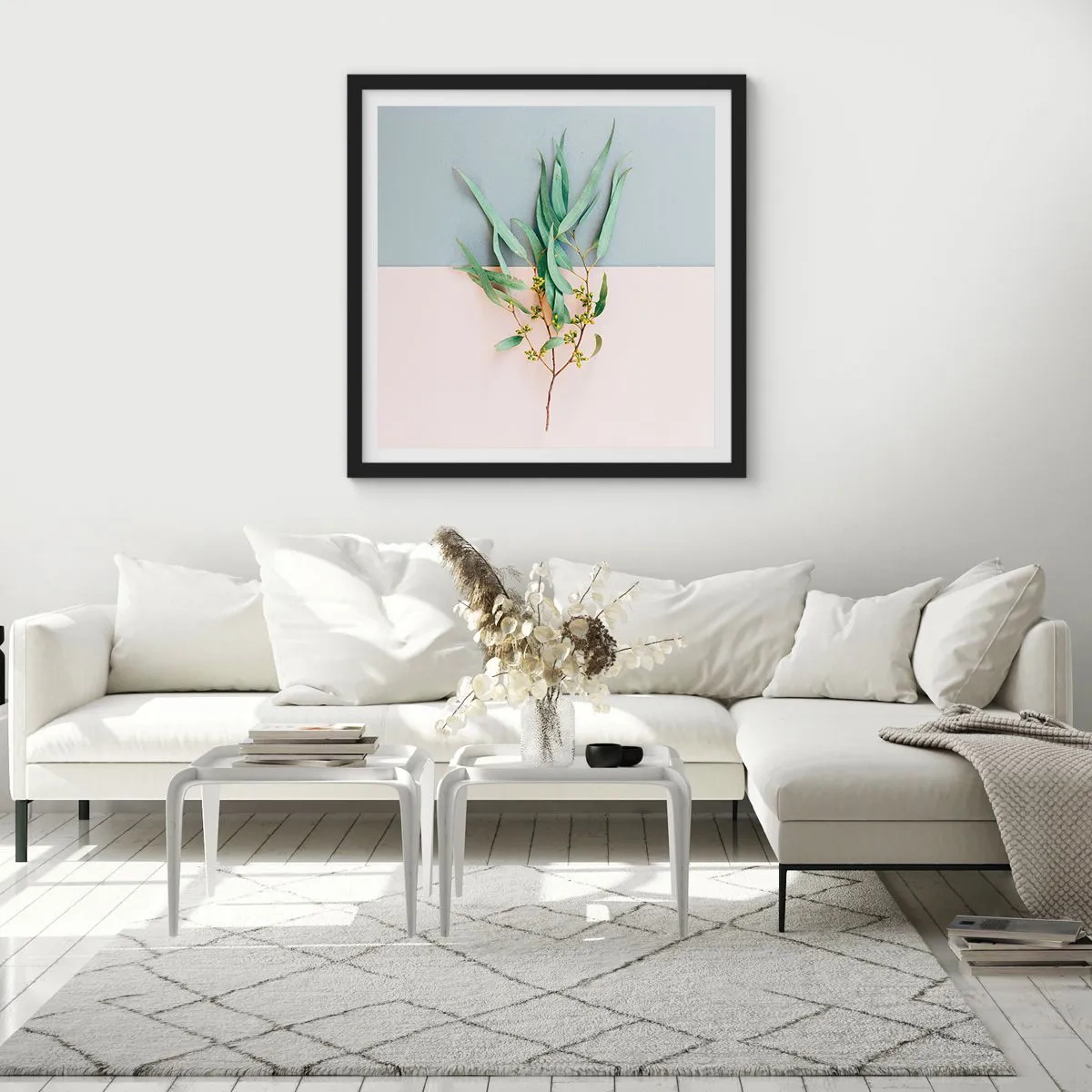 Plakat i sort ramme - Pastelfarvernes subtilitet - 60x60 cm