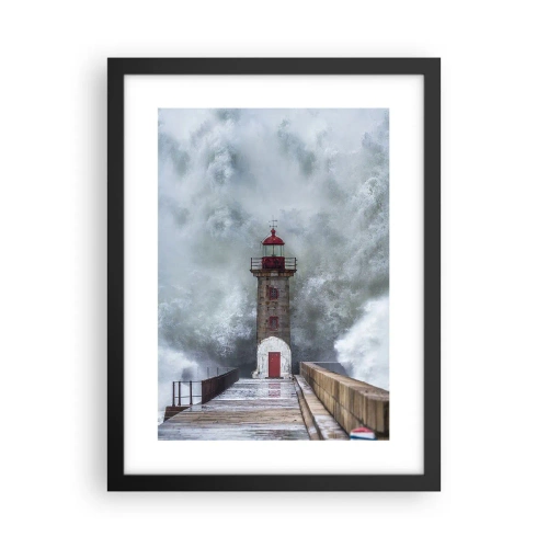 Plakat i sort ramme - Vandets brusen, vindens susen, lyden af vinden - 30x40 cm