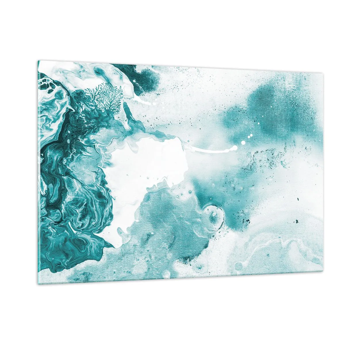 Billede på glas - Blå oversvømmelsesflader - 120x80 cm