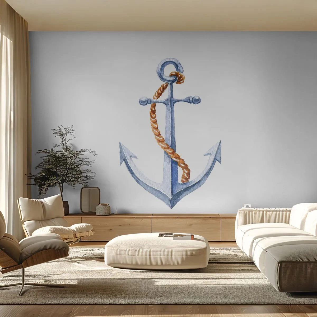 Fototapet Premium Canvas - Ahoj eventyr! - Anker, Hobby, sejlads - 200x140 cm
