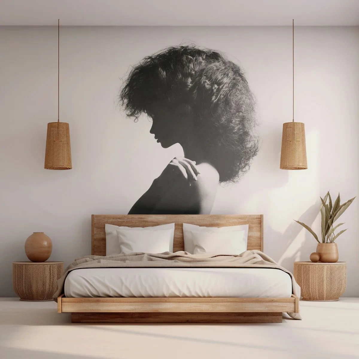 Fototapet Premium Sand - Som en blomst på en slank stilk - Kvinde, Legeme, Model - 300x210 cm