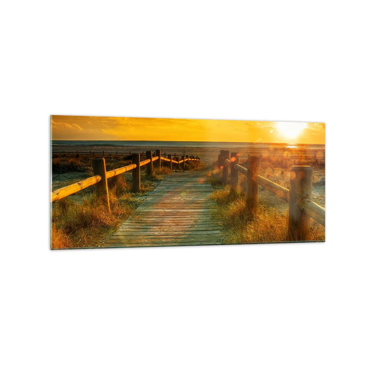 Billede på glas - Badet i gammelt guld - 120x50 cm