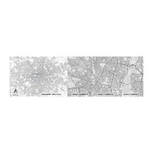 Prøve Fototapet Premium Canvas - Kort over Londons labyrint - By, Bykort, London - 100x30 cm