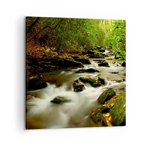 Lærredstryk - Billede på lærred - Som flydende sølv - 60x60 cm