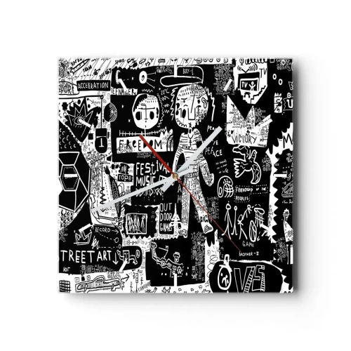 Vægur, Uret - Den åndelige ungdom med lov og glæde - 40x40 cm