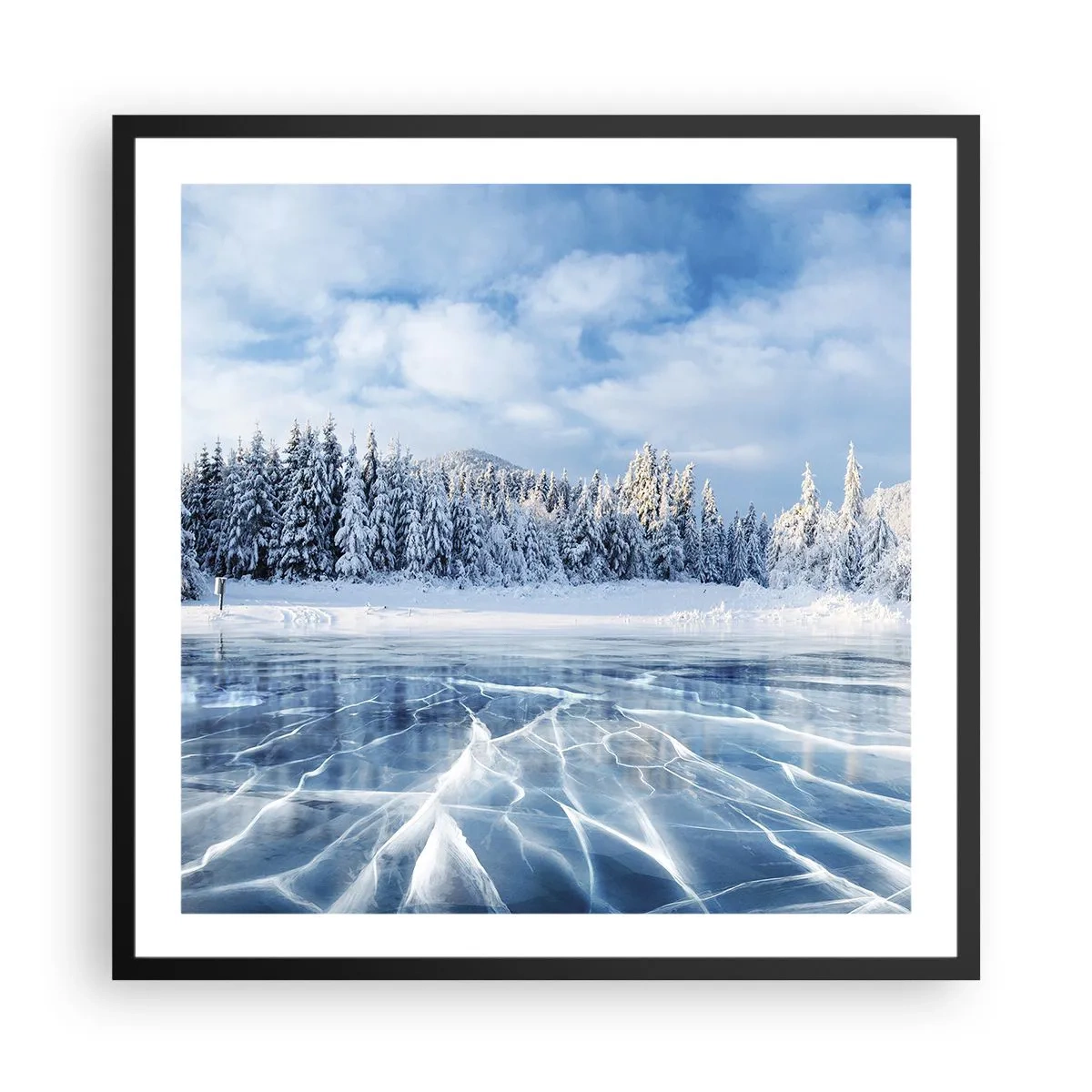 Plakat i sort ramme - En blændende og krystalklar udsigt - 60x60 cm