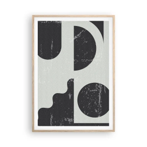 Plakat i ramme af lyst egetræ - Komposition over og under - 70x100 cm