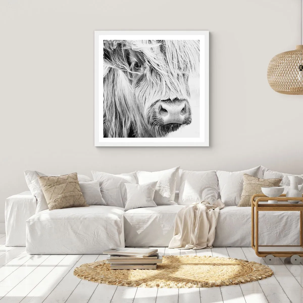 Plakat i hvid ramme - Skotsk vildmark - 60x60 cm