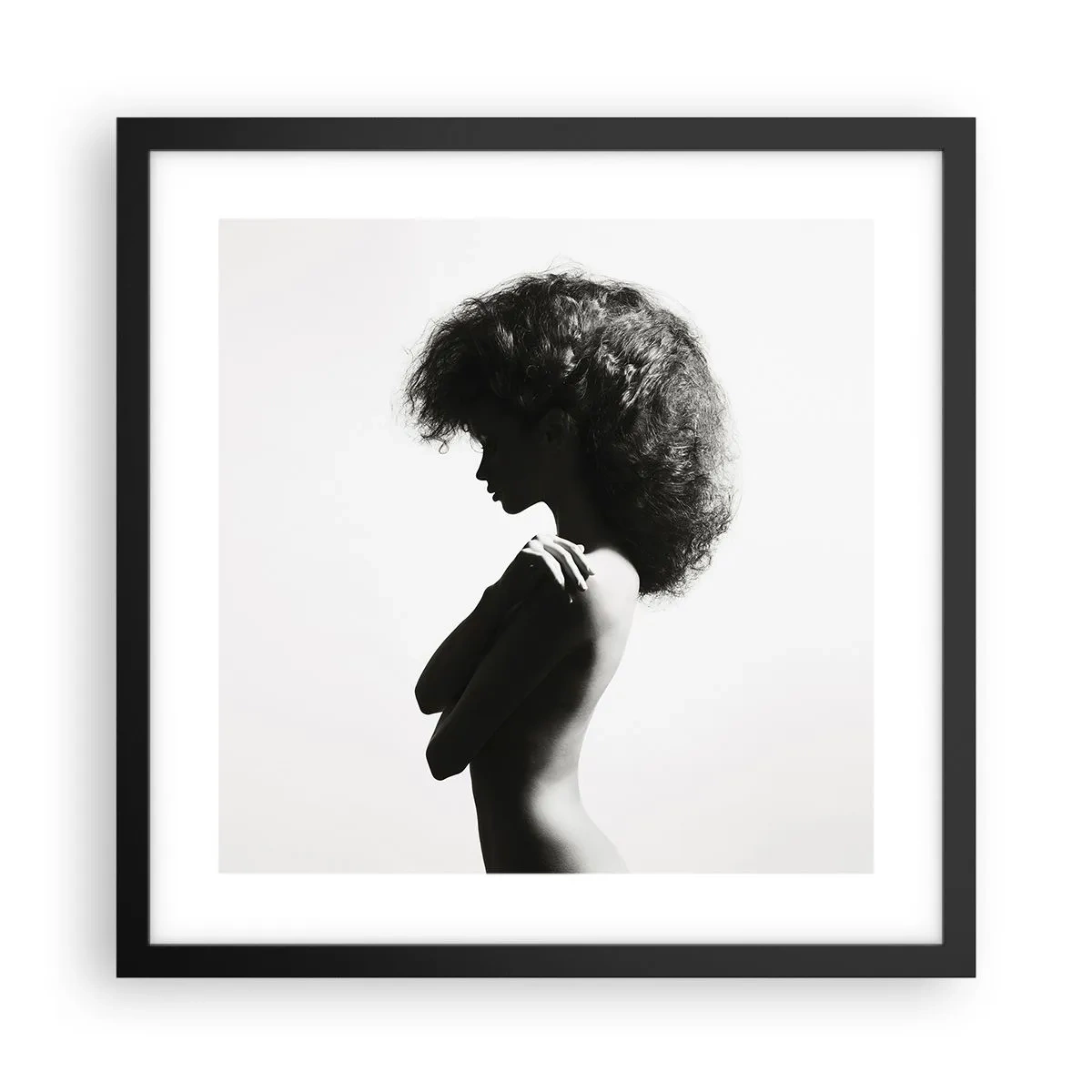Plakat i sort ramme - Som en blomst på en slank stilk - 40x40 cm