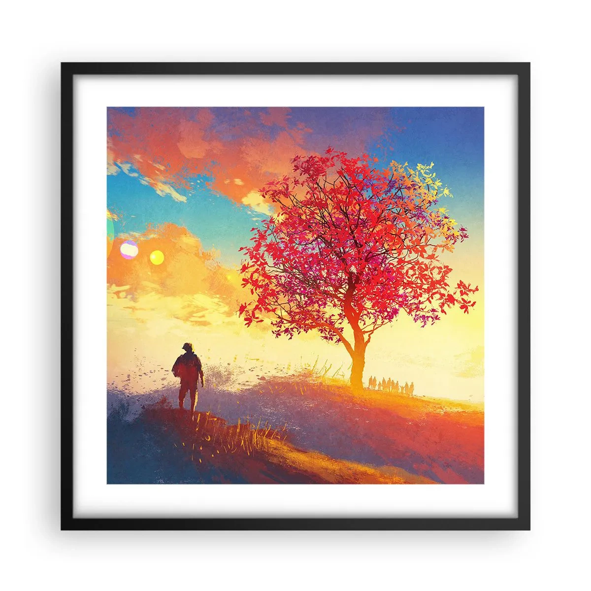 Plakat i sort ramme - Pilgrim på bestemmelsesstedet - 50x50 cm