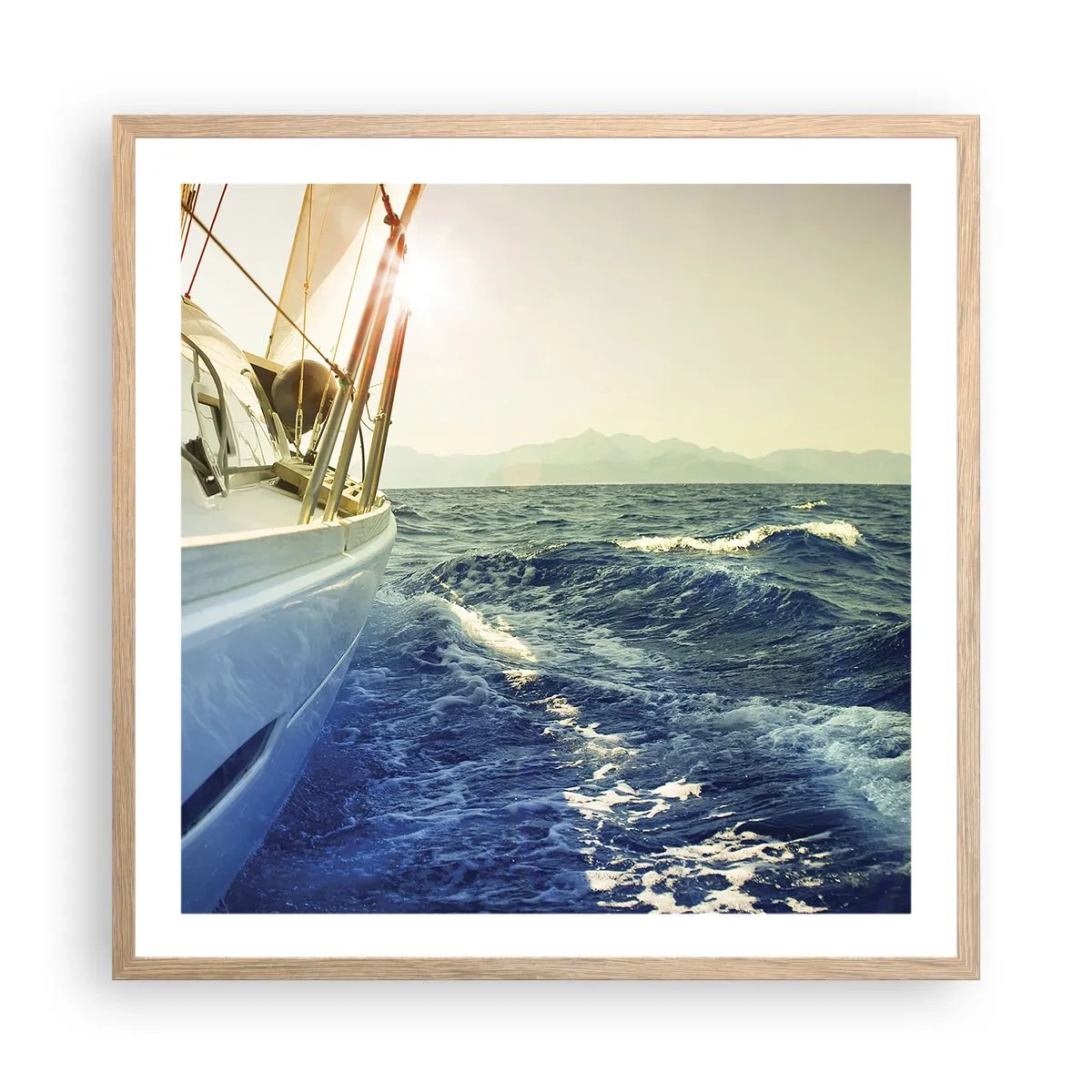 Plakat i ramme af lyst egetræ - For eventyr - 60x60 cm