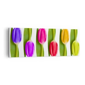 Lærredstryk - Billede på lærred - Regnbuesammensætning - 140x50 cm