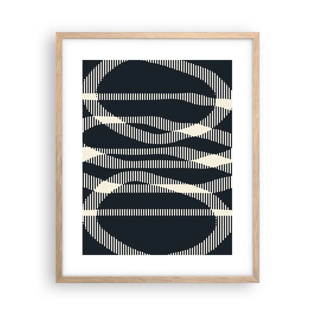 Plakat i ramme af lyst egetræ - Forsøg på at bryde igennem mørket - 40x50 cm