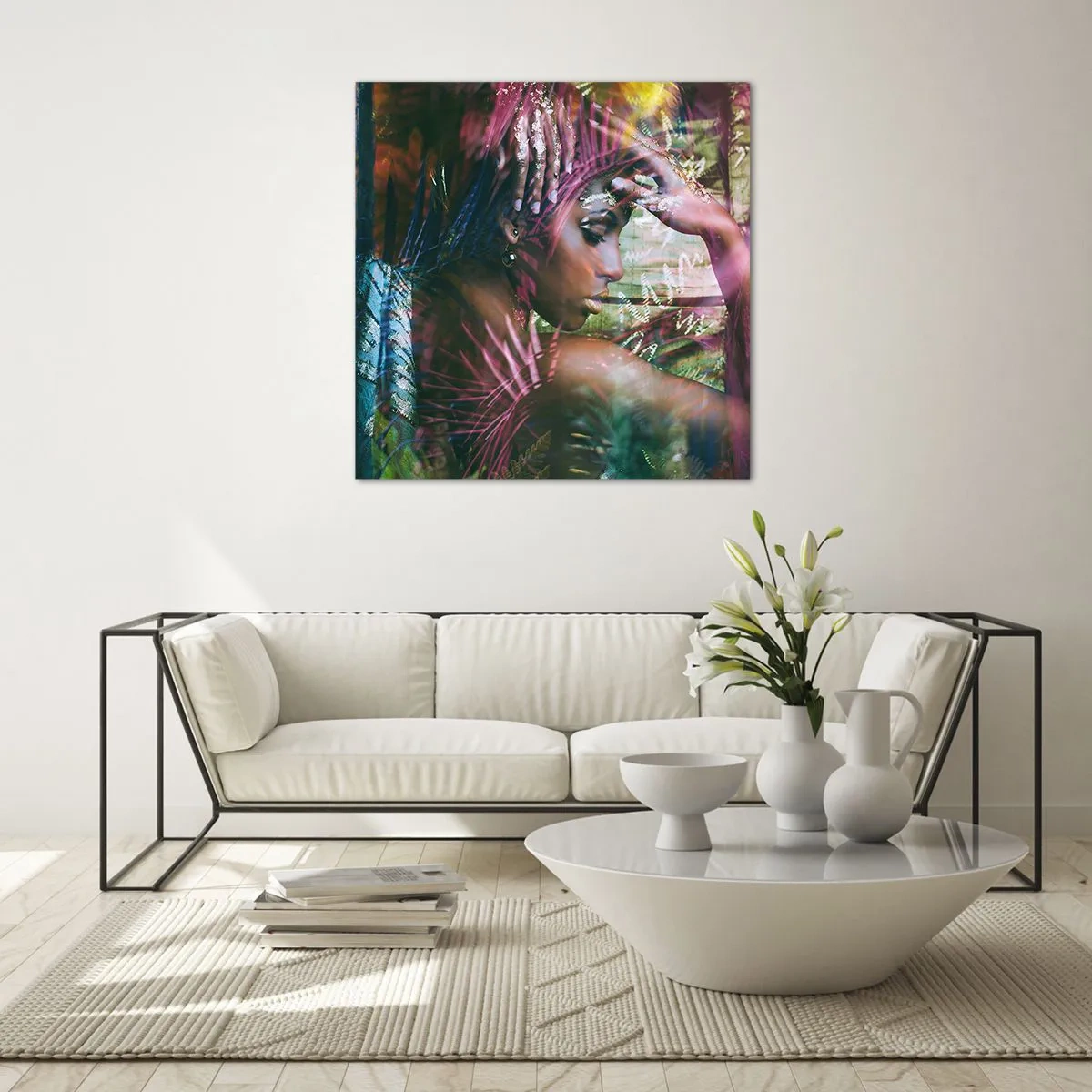 Billede på glas - Moder Natur i junglen - 70x70 cm