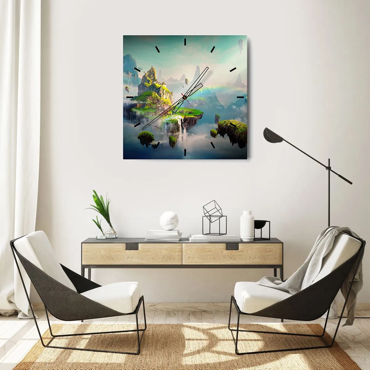 Vægur, Uret - Midden - lykkelige øer - 40x40 cm