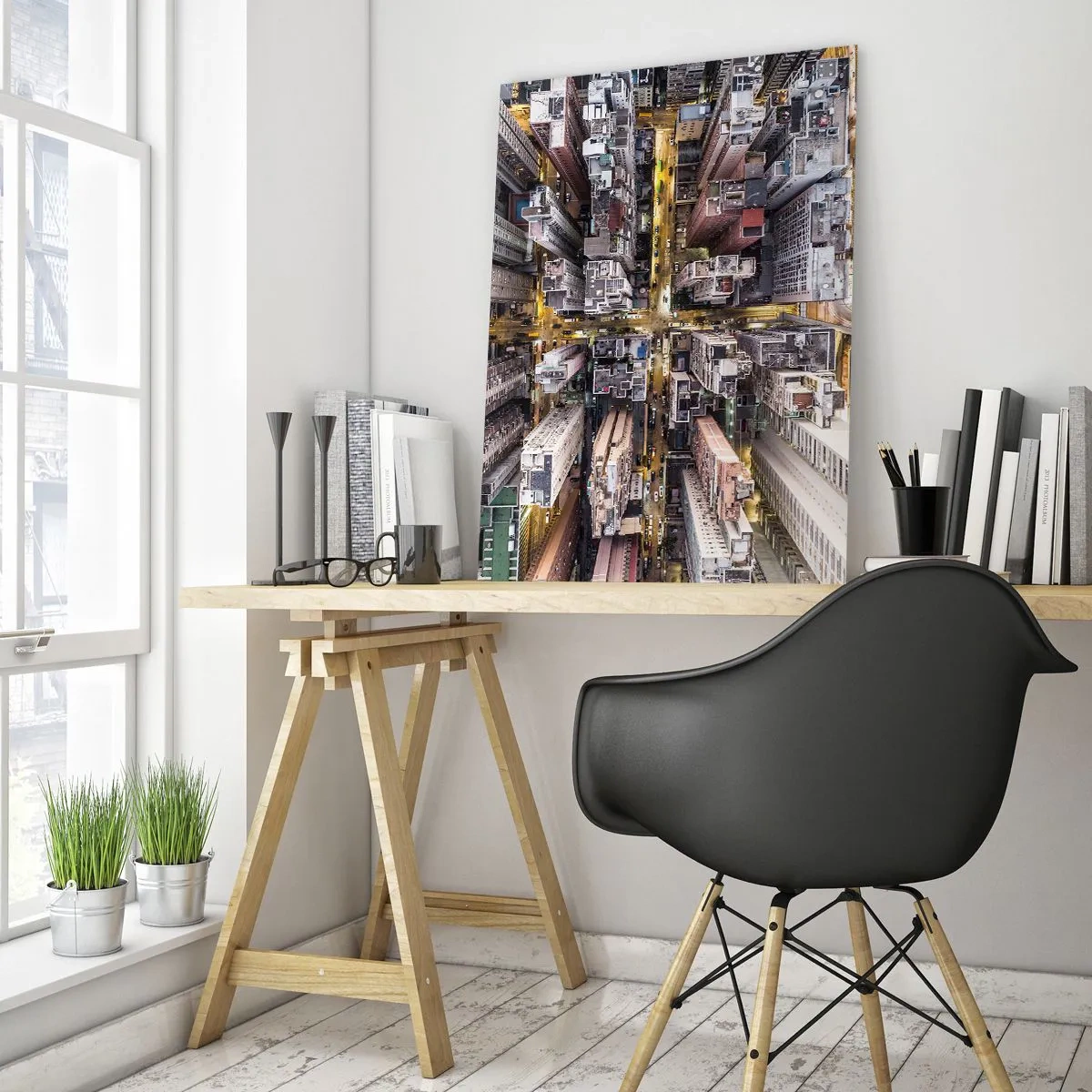 Billede på glas - Hilsner fra Hong Kong - 50x70 cm