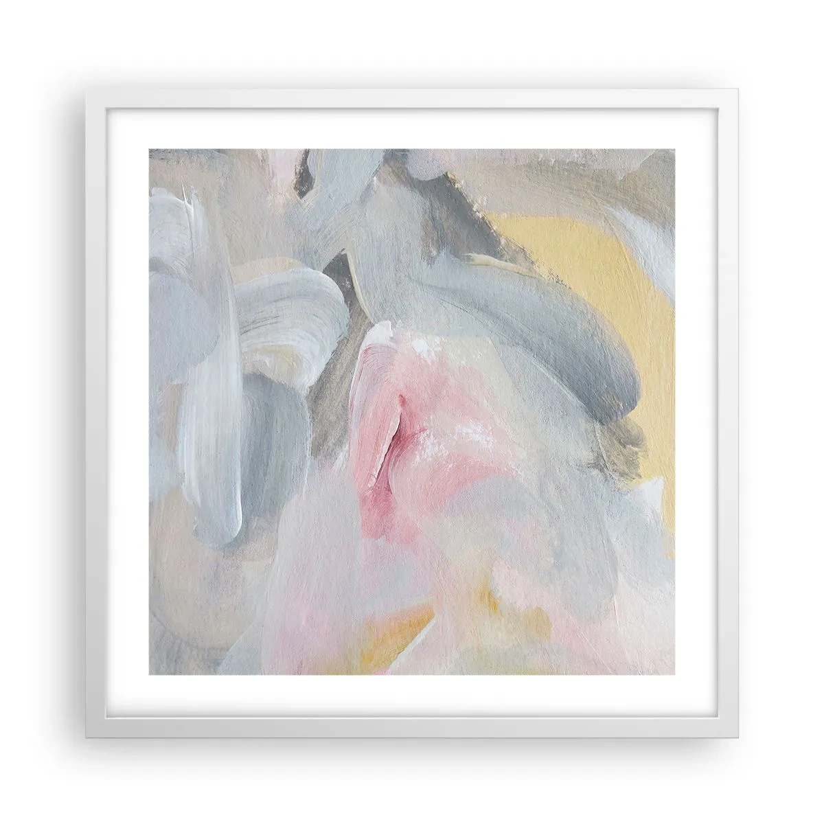 Plakat i hvid ramme - I en pastelfarvet verden - 50x50 cm