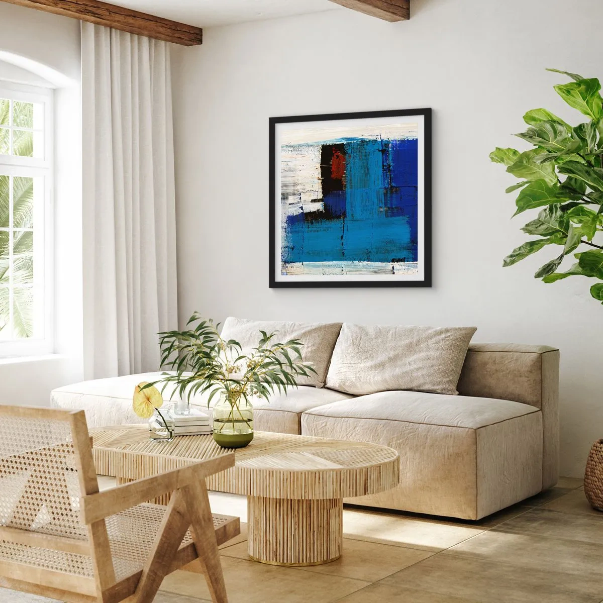 Plakat i sort ramme - Det blås hemmelighed - 50x50 cm