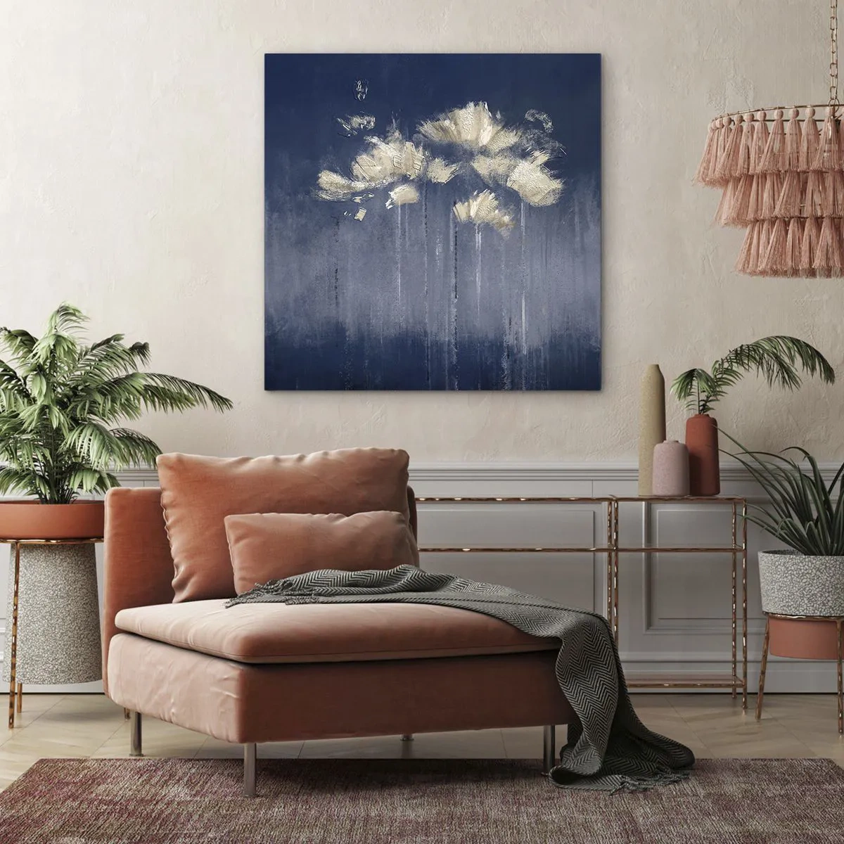 Lærredstryk - Billede på lærred - Som kronblade i vinden - 50x50 cm