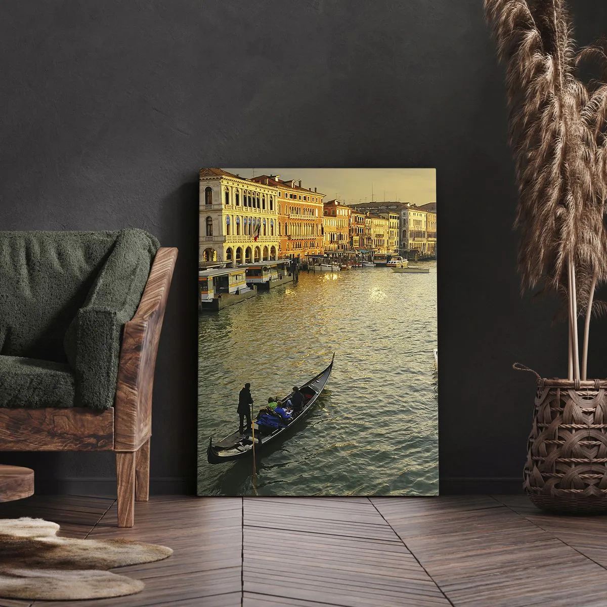 Lærredstryk - Billede på lærred - På den solrige side af gaden - 45x80 cm