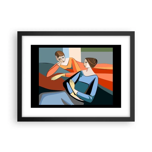 Plakat i sort ramme - Et øjeblik af fortrolighed - 40x30 cm
