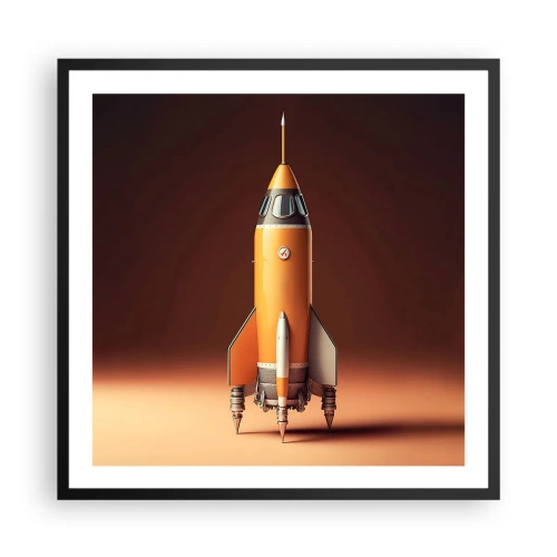 Plakat i sort ramme - Det begynder med en drøm - 60x60 cm