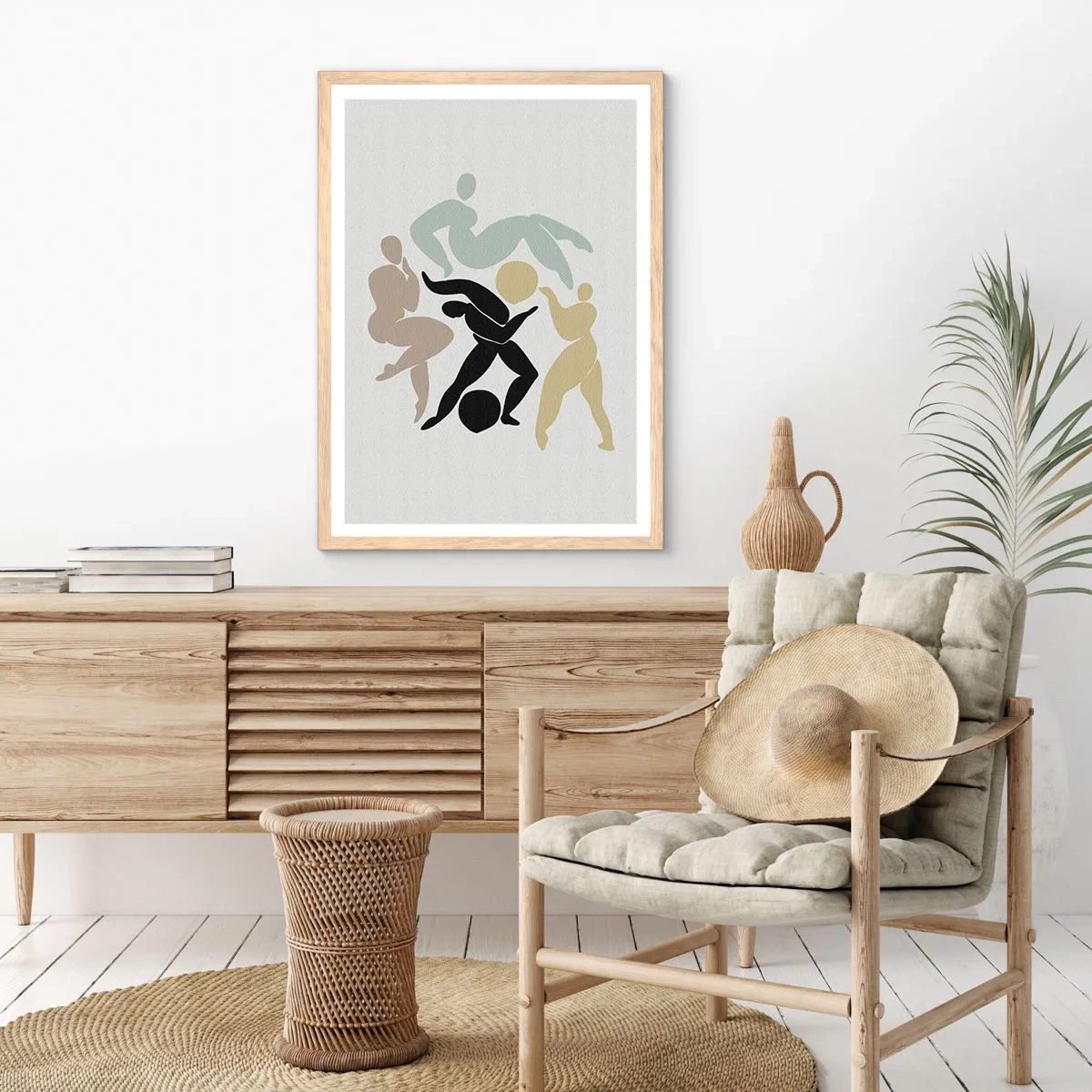 Plakat i ramme af lyst egetræ - Bevægelse for sundhed og skønhed - 30x40 cm