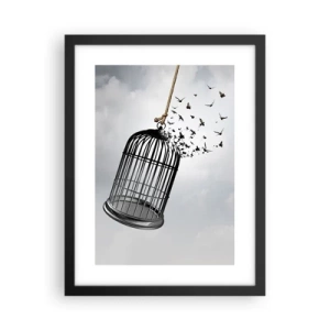 Plakat i sort ramme - Tro...håb...frihed! - 30x40 cm