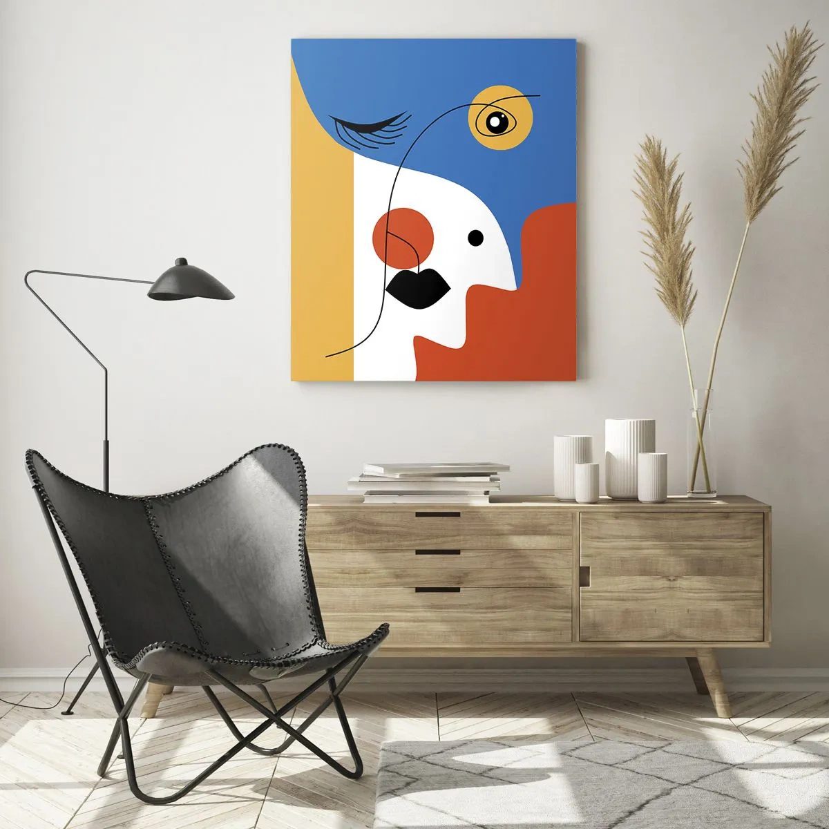 Billede på glas - Dekonstrueret portræt - 80x120 cm