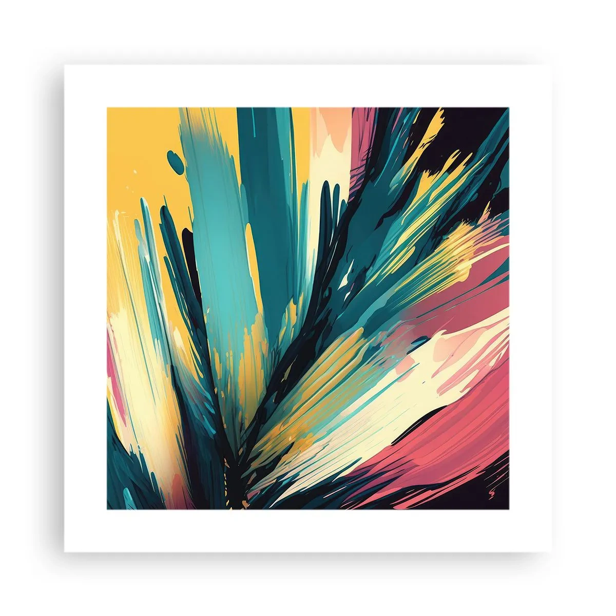 Plakat - Komposition - en eksplosion af glæde - 40x40 cm