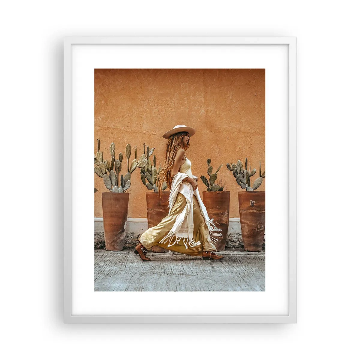 Plakat i hvid ramme - I en hippieagtig stil - 40x50 cm