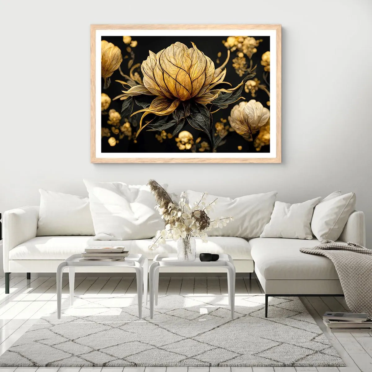 Plakat i ramme af lyst egetræ - Subtil skrøbelighed - 50x40 cm