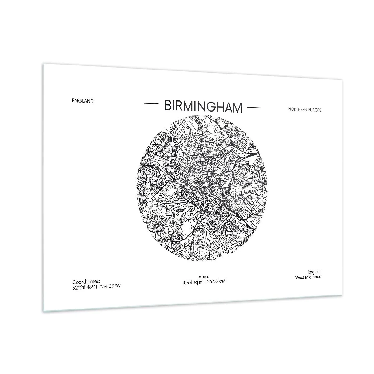 Billede på glas - Birminghams anatomi - 100x70 cm