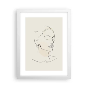 Plakat i hvid ramme - En bestemt linje - 30x40 cm