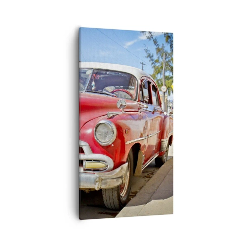 Lærredstryk - Billede på lærred - Kun på Cuba - 55x100 cm
