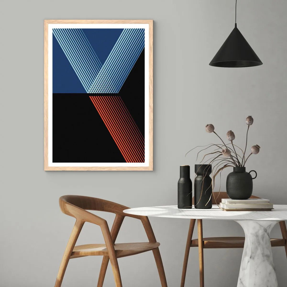 Plakat i ramme af lyst egetræ - En simpel historie - 30x40 cm