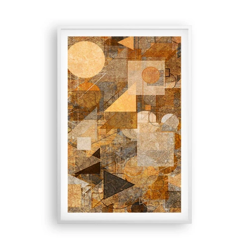 Plakat i hvid ramme - Kubistisk bronzeundersøgelse - 61x91 cm