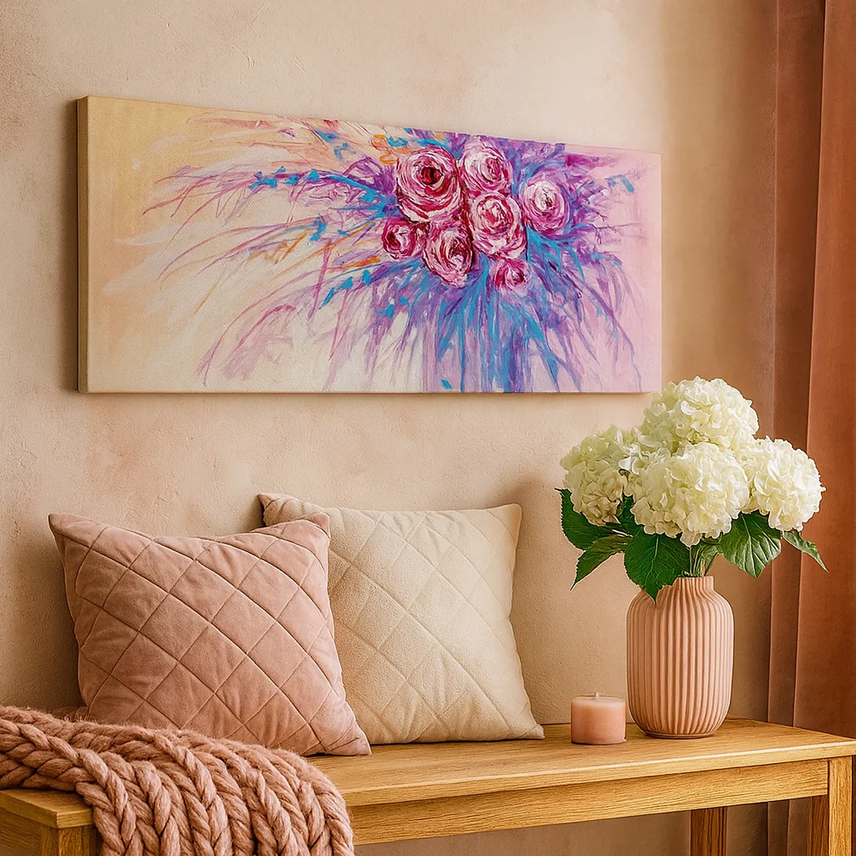 Lærredstryk - Billede på lærred - Rose springvand - 30x30 cm