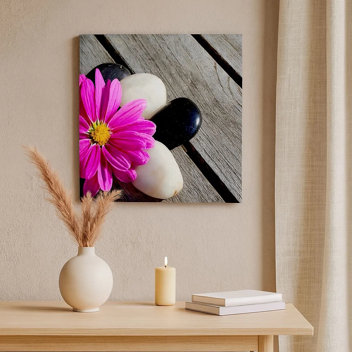 Lærredstryk - Billede på lærred - Hvil på molen - 30x30 cm