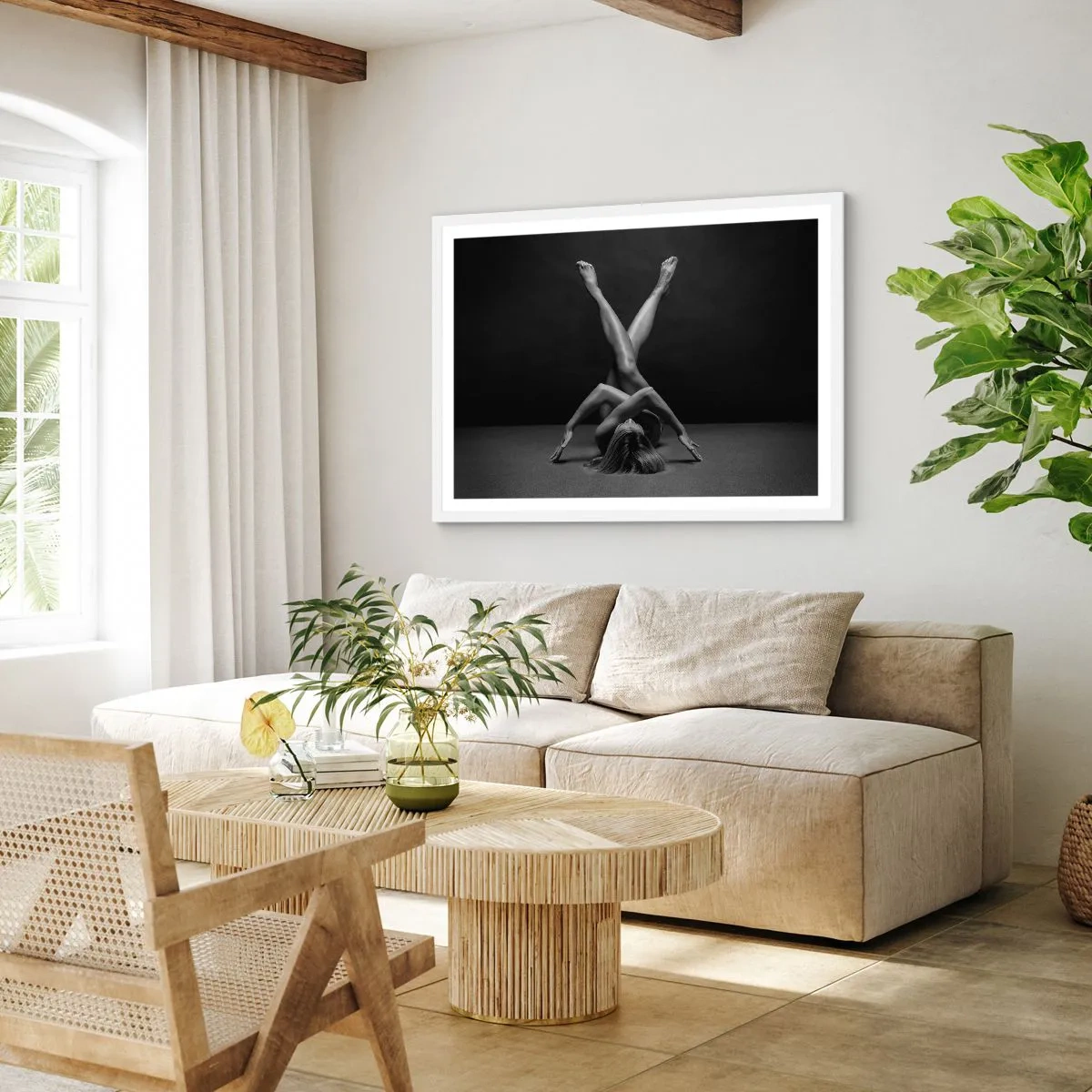 Plakat i hvid ramme - Nøgenhedens geometri - 40x30 cm