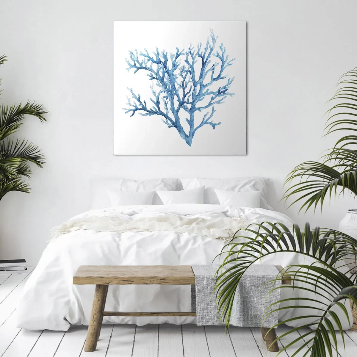 Lærredstryk - Billede på lærred - Marint filigran - 50x50 cm