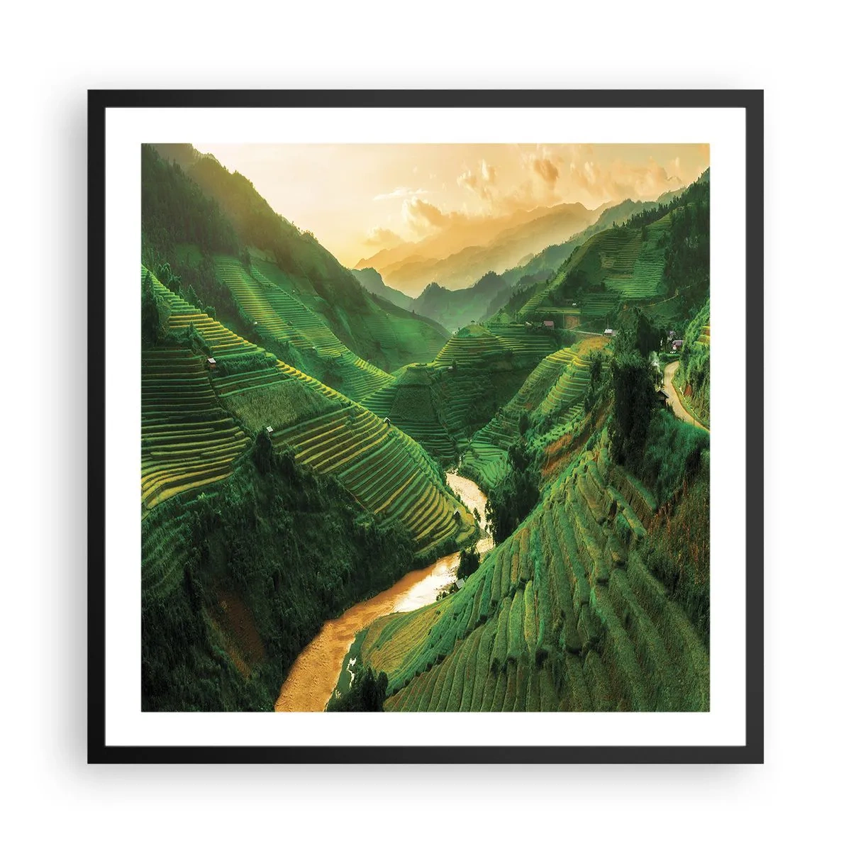 Plakat i sort ramme - Vietnamesisk dal - 60x60 cm