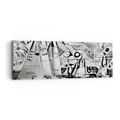 Lærredstryk - Billede på lærred - Mellem bølgerne - 90x30 cm