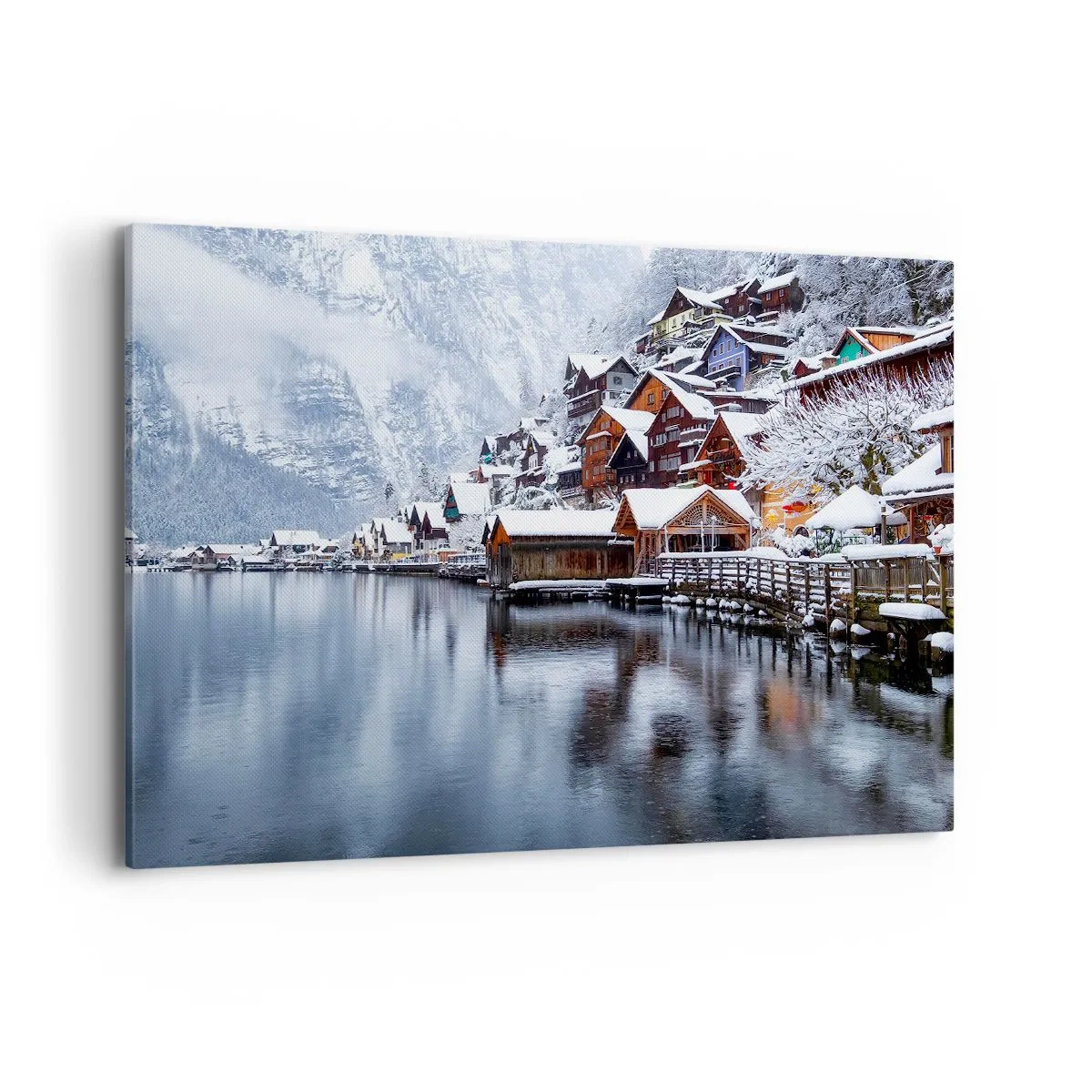 Lærredstryk - Billede på lærred - I en vinterdekoration - 100x70 cm
