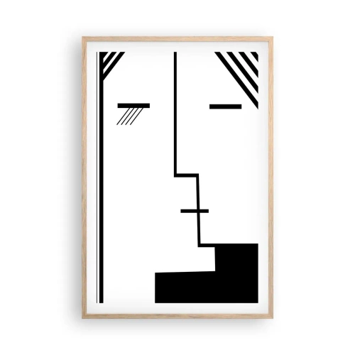 Plakat i ramme af lyst egetræ - Bare et kys - 61x91 cm
