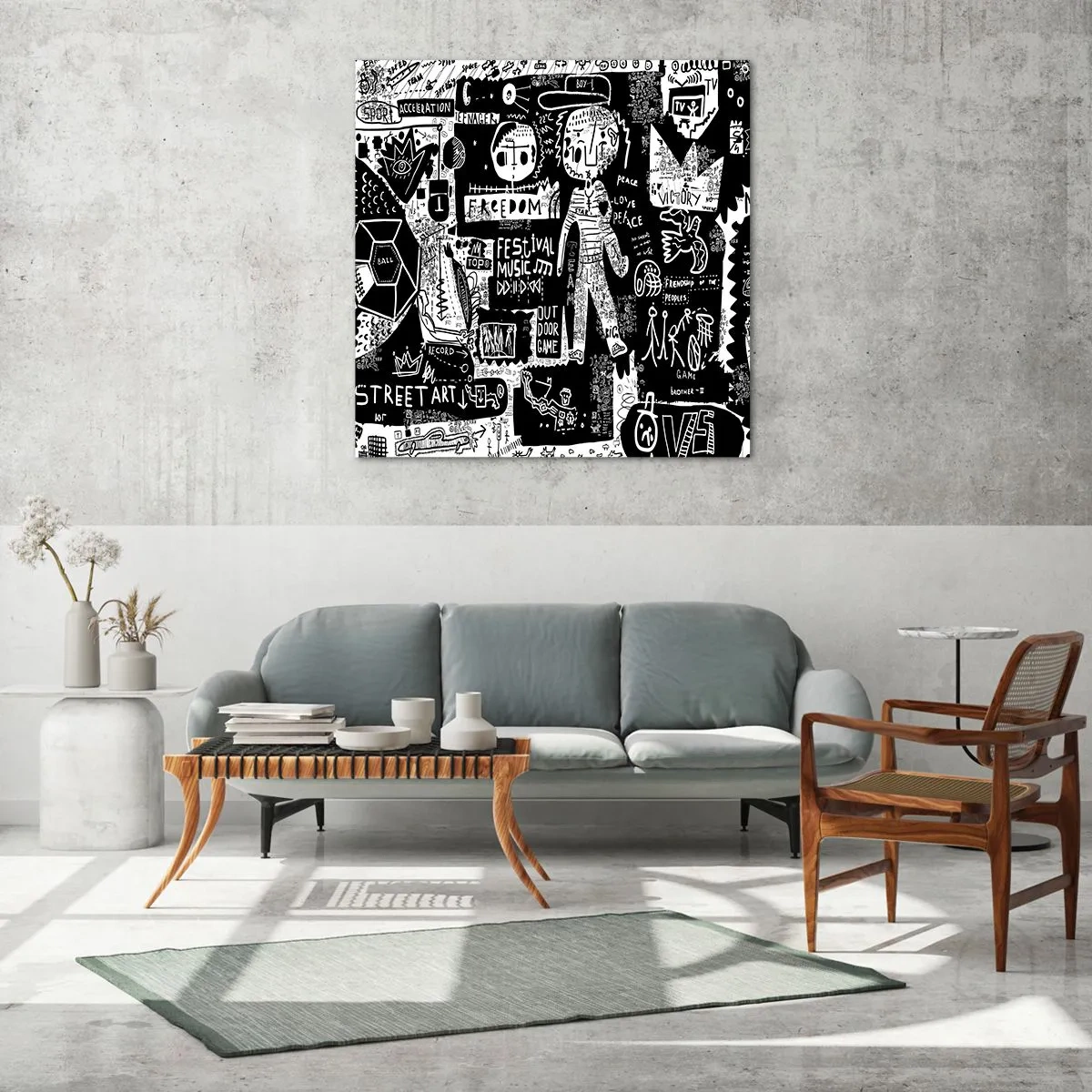 Billede på glas - Den åndelige ungdom med lov og glæde - 60x60 cm